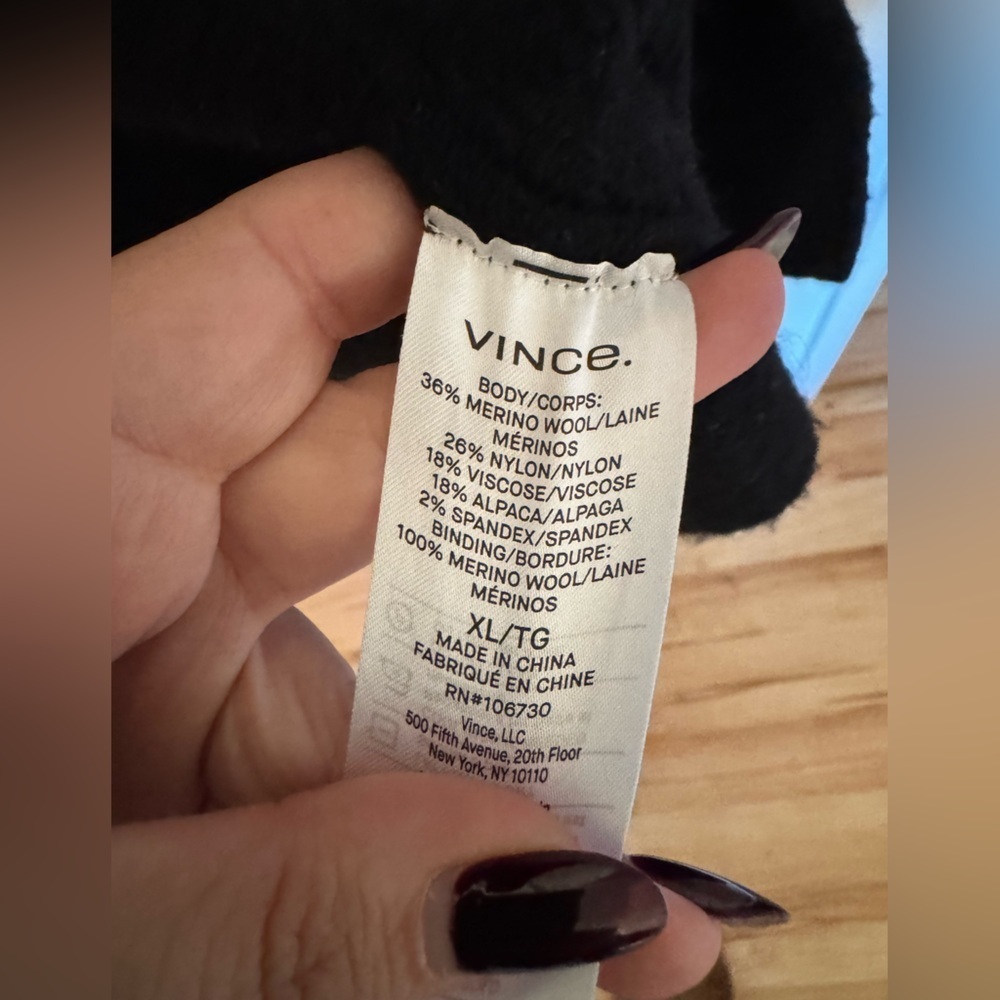 VINCE Cardigan Coat Brushed Wool Alpaca Blend Oversized Sweater Size XL Black - Picture 7 of 13